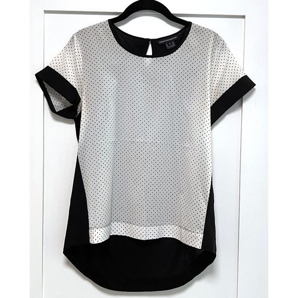 French Connection sheer polka dot top - Picture 1 of 4